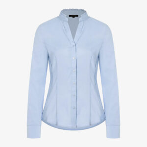 Unique Latest Women Solid Round Neck Cotton Shirt