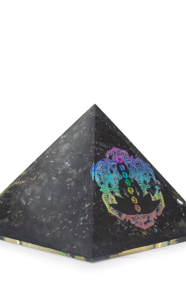 Small Organite Pryamids 5.5x4.5cm - Chakra Buddha - Black Tormaline Chips