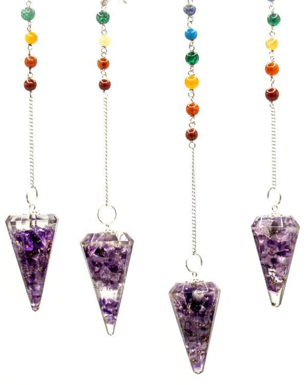 Orgonite Power Chakra Pendulum - Amethyst